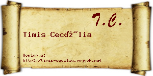 Timis Cecília névjegykártya